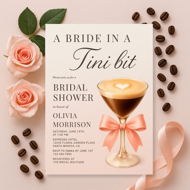 Invitation Une mariée dans une douche de mariage rose coquett (Créateur téléchargé)