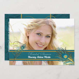 Invitation Une mariée de Fête des mariées de Peacock en photo