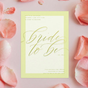 Invitation Une mariée verte Fête des mariées de script mode