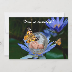 Invitation Une mignonne bulle de papillon de nénuphars