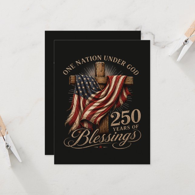 Invitation Une nation sous Dieu 250 ans  (Devant/Arrière en situation)