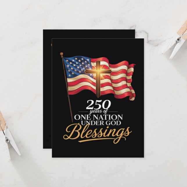 Invitation Une nation sous Dieu 250 ans de bénédictions (Devant/Arrière en situation)
