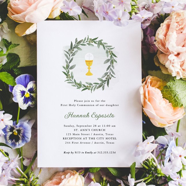 Invitation Une nature et un chalet simples | Première sainte  (Créateur téléchargé)