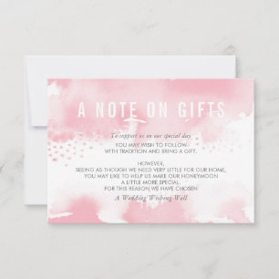 Invitation UNE NOTE SUR CADEAUX stylisé aquarelle rose-rose-g