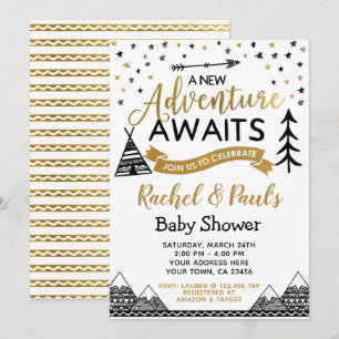 Invitation Une nouvelle aventure attend l'invitation Baby sho