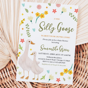 Invitation Une nouvelle douche de bébé Silly Goose