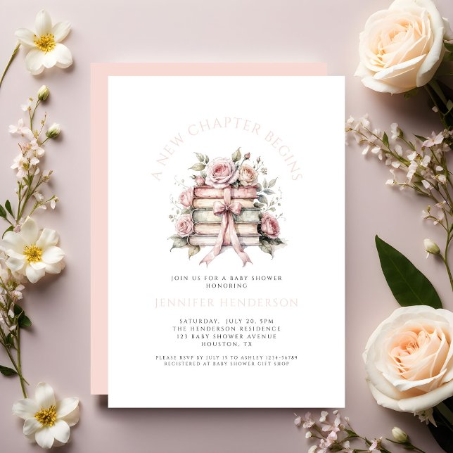 Invitation Une nouvelle étape commence Baby Shower (A New Chapter Begins Baby Shower Invitation)