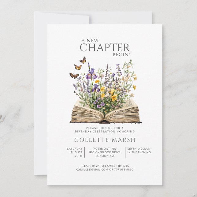 Invitation Une nouvelle étape commence Fête d'anniversaire (Devant)