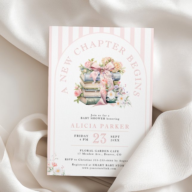 Invitation Une nouvelle étape commence shower pour bébé fille (Créateur téléchargé)