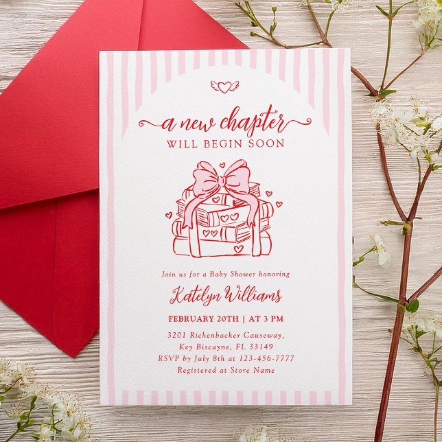 Invitation Une nouvelle étape Fête de bébé rose (Créateur téléchargé)