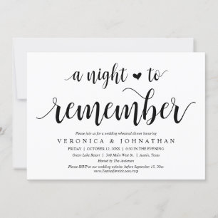 Invitation Une Nuit À Ne Pas Oublier, Dîner De Répétition Mar