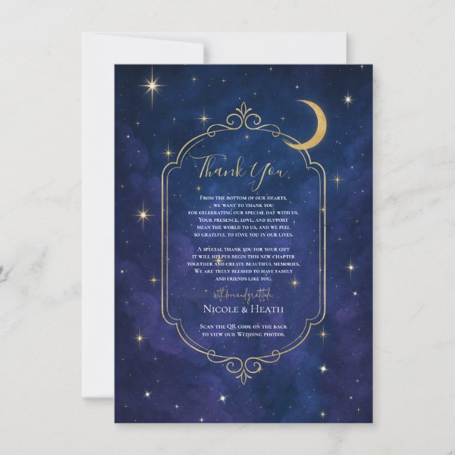 Invitation Une Nuit Entre Les Étoiles Cieux Célestes Mariage (Devant)