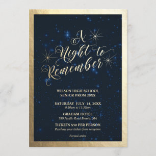 Invitation Une nuit pour se souvenir du bal de fin d'année