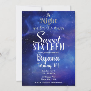 Invitation Une Nuit Sous les Étoiles Ciel Étoilé Fête Douce 1