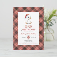 Une oie joyeuse de Noël moderne pour un premier an