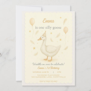 Invitation Une Oie Silly 1ère Fête Anniversaire Pour Girls In