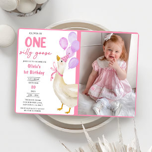 Invitation Une oie sotte 1ère fête d'anniversaire Photo