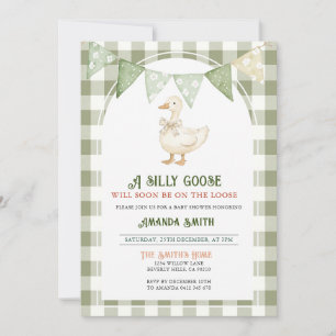 Invitation Une oie sotte arrivera bientôt Baby shower