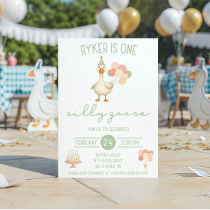 Invitation Une oie sotte, première fête d'anniversaire