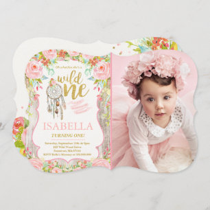 Invitation Une partie sauvage de Boho Dreamcatcher de fille