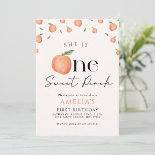 Invitation Une Pêche Douce Premier anniversaire