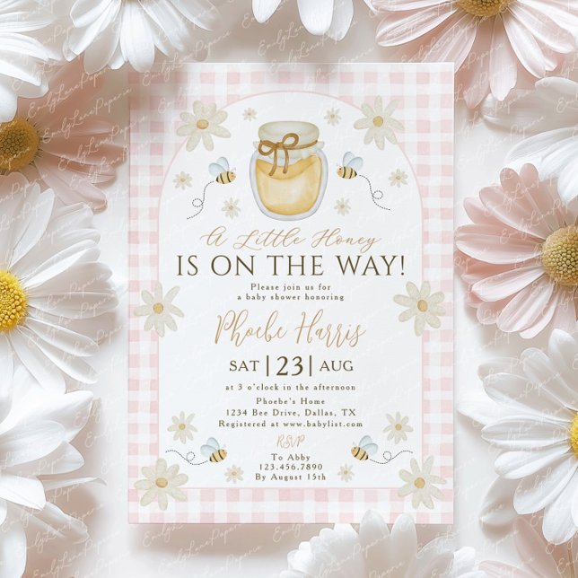 Invitation Une petite abeille arrive Bébé Shower  (Créateur téléchargé)