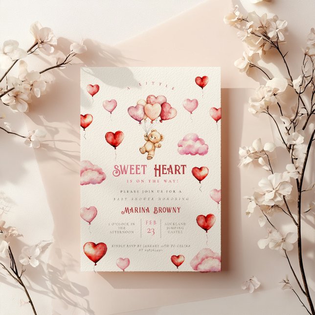 Invitation Une petite amoureuse est en chemin baby shower (Créateur téléchargé)