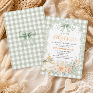 Invitation Une petite Baby Shower Cottagecore de caneton vert