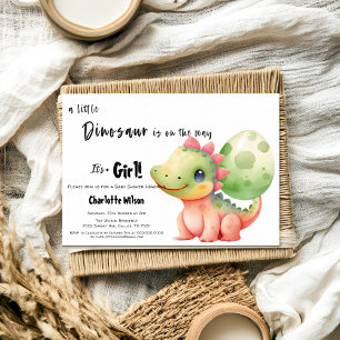 Invitation Une petite Baby Shower de dinosaure est en route