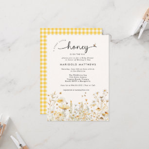 Invitation Une petite Baby Shower Fleur des Champs Abeille à