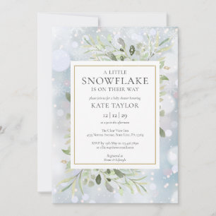 Invitation Une petite baby shower flocon de neige d'hiver