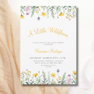 Invitation Une petite Baby Shower florale bohème chic avec de
