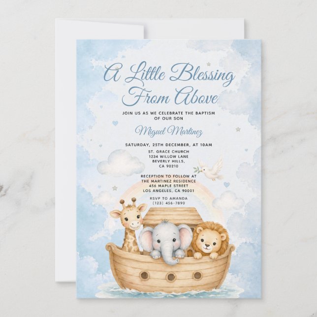 Invitation Une petite bénédiction d'en haut Baptême de l'Arch (Devant)