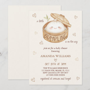 Invitation Une petite boulette arrive Baby Shower