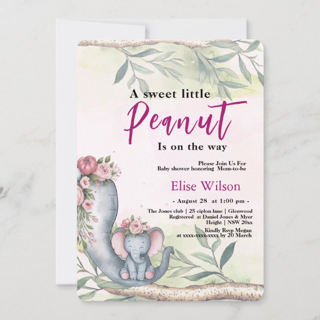 Invitation Une petite cacahuète est en route (Devant)