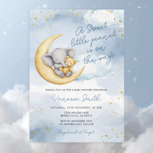 Invitation Une petite cacahuète est en route Elephant Baby Sh