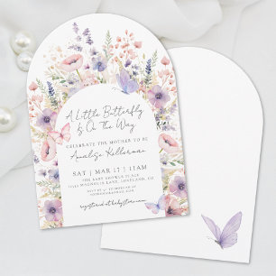 Invitation Une petite cérémonie de baby shower florale papill