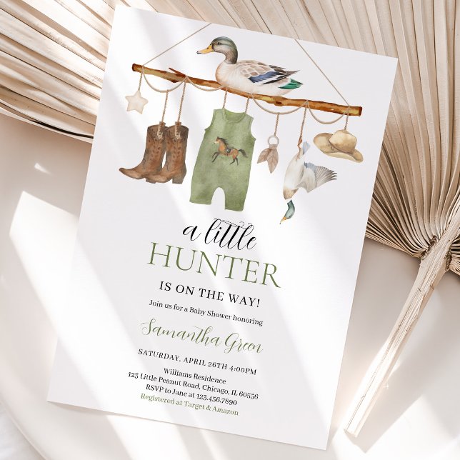 Invitation Une petite chasseur en route Baby Shower (Créateur téléchargé)