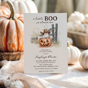Invitation Une petite chouette est due Western Halloween Baby
