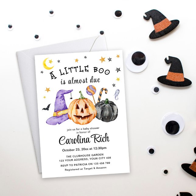 Invitation Une petite chouette est presque due pour Halloween (Créateur téléchargé)