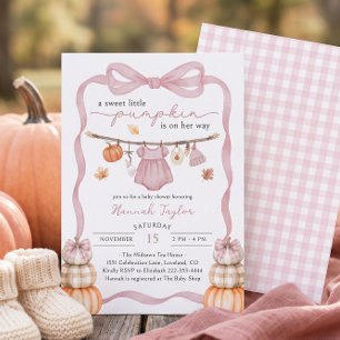 Invitation Une petite citrouille en route Fille Baby Shower