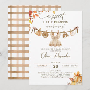 Invitation Une petite citrouille en route, lessive boho d'aut