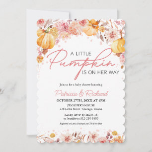 Invitation Une petite citrouille est en route Baby Shower