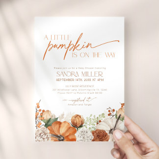 Invitation Une petite citrouille est en route Baby Shower