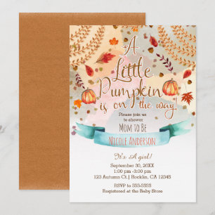 Invitation Une petite citrouille est en route Baby Shower Aut