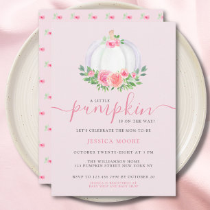Invitation Une petite citrouille est en route Fête prénatale