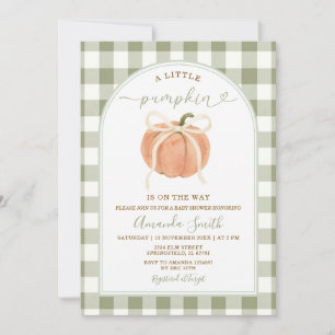 Invitation Une petite citrouille est en route pour la fête de