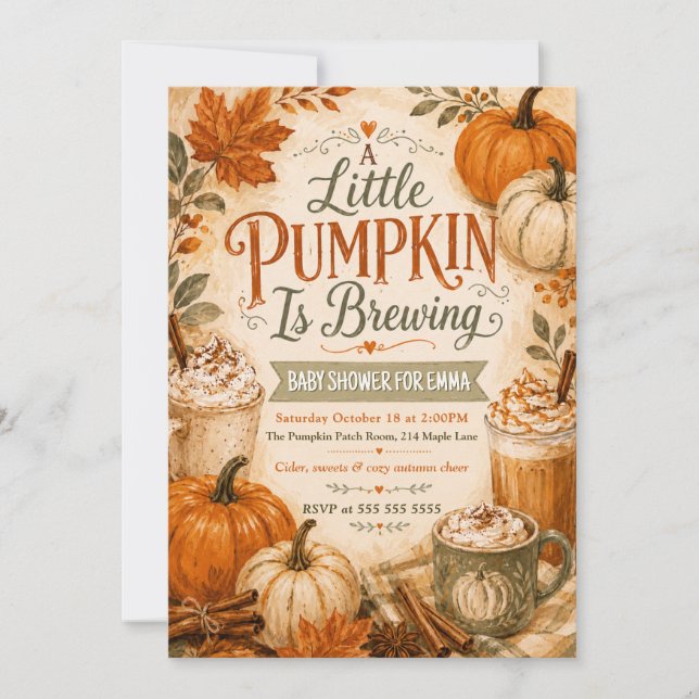 Invitation Une petite citrouille se prépare Baby Shower (Devant)