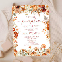 Une petite citrouille Shower bébé Floral Rustique