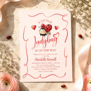 Invitation Une petite coccinelle est en route Baby Shower